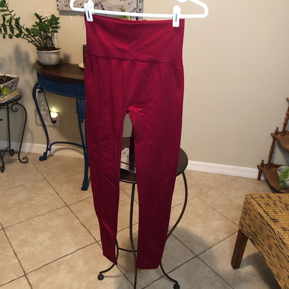 NWOT Red Leggings - One Size - Best Fits M